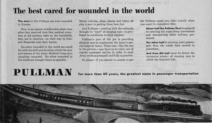 Pullman ad: The best cared for wounded in the world