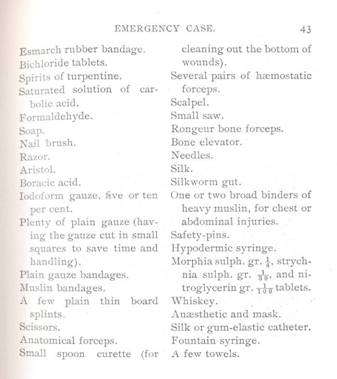 List of supplies for emergency kit