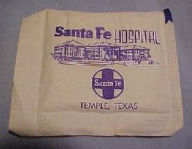 Sugar packet from Santa Fe Hospital