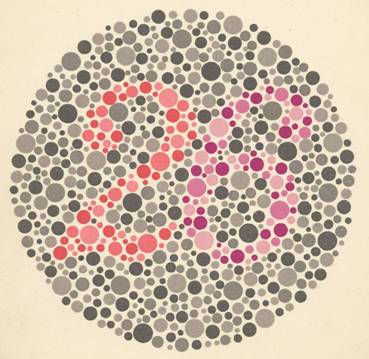 Ishihara plate for color vision testing