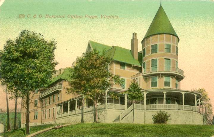 Postcard of C&O Hospital, Clifton Forge, Virginia
