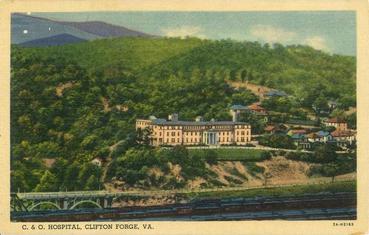Postcard of C&O Hospital, Clifton Forge, Virginia