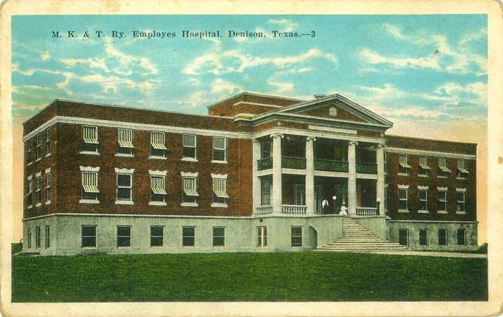 Postcard of MK&T Railway Employes Hospital, Denison, Texas