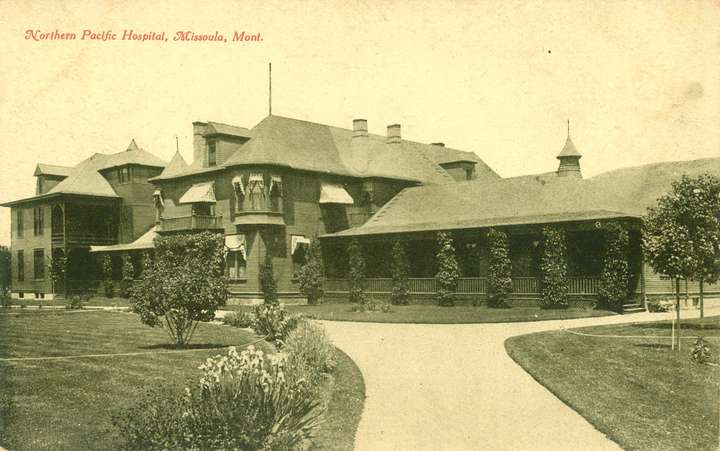 Postcard of Northern Pacific Hospital, Glendive, Montana