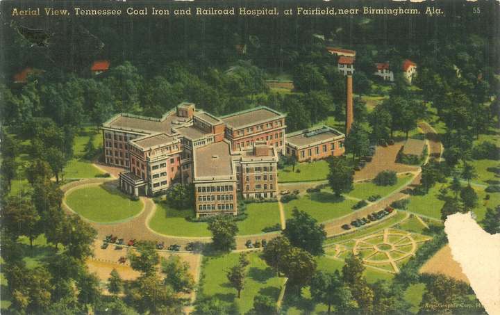 Postcard of Employees Hospital, Tennessee Coal, Iron and Railroad Company, Fairfield, Alabama