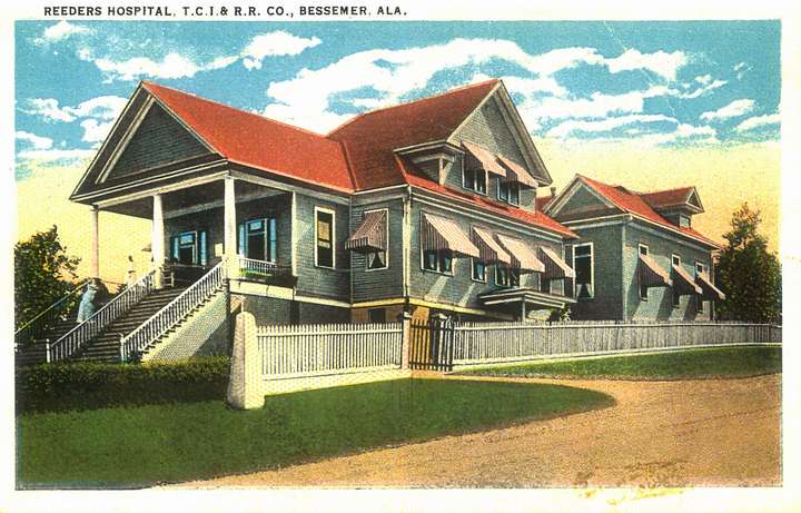 Postcard of Reeders Hospital, Tennessee Coal, Iron and Railroad Company, Bessemer, Alabama