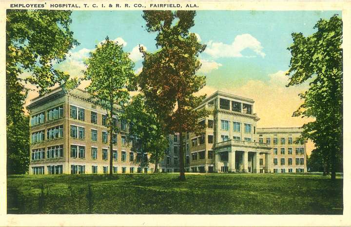 Postcard of Employees Hospital, Tennessee Coal, Iron and Railroad Company, Fairfield, Alabama
