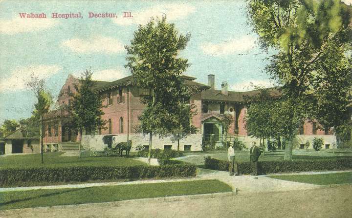 Postcard of Wabash Hospital, Decatur, Illinois