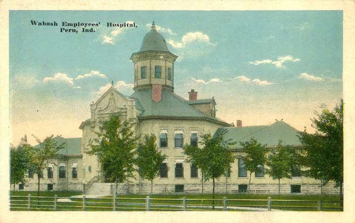 Postcard of Wabash Hospital, Peru, Indiana