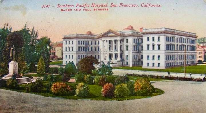 Postcard of Southern Pacific Hospital, San Francisco, California