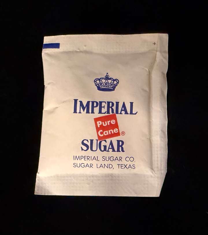 Back of Santa Fe Hospital sugar packet
